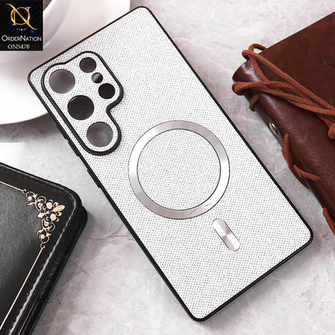 Samsung Galaxy S25 Ultra Cover - White - Premium Glitter Texture With Magsafe Case