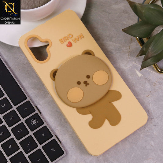 Samsung Galaxy A06 Cover - Peach - Cute 3D Bear Soft Case