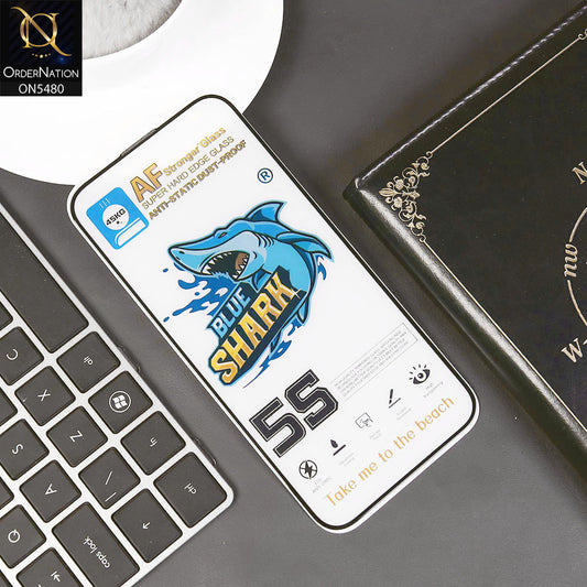 iPhone 14 Pro Max Protector - Transparent - Blue Shark Anti Static Dust Proof Clear Glass Screen Protector