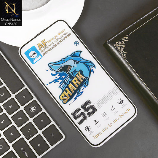 iPhone 15 Pro Max Protector - Transparent - Blue Shark Anti Static Dust Proof Clear Glass Screen Protector