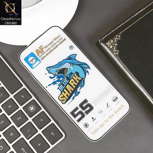 iPhone 16 Pro Protector - Transparent - Blue Shark Anti Static Dust Proof Clear Glass Screen Protector
