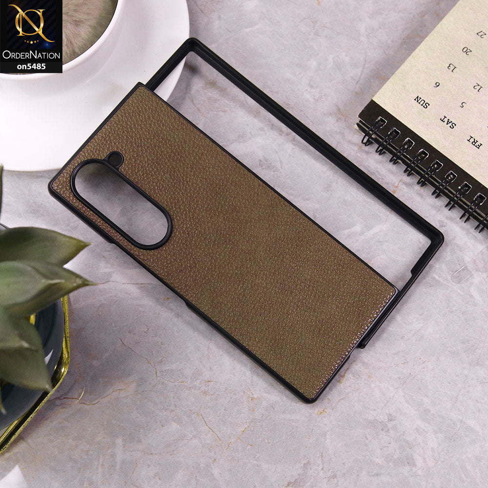 Samsung Galaxy Z Fold 6 5G Cover - Dark Brown - New Primum Pu Leather Hard Shell Protective Case