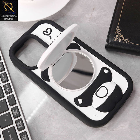 iPhone 11 Cover - Black - New 3D Cute Cartoon Case With Mirror