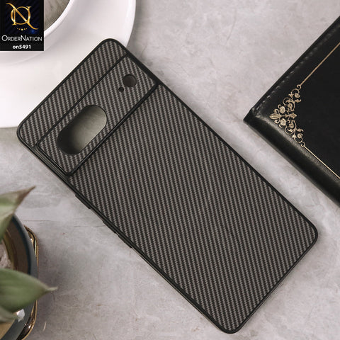 Google Pixel 7 Cover - Gray - Elegant Carbon Fiber Texture Magsafe Style Soft Borders Case Wirh Camera Protection