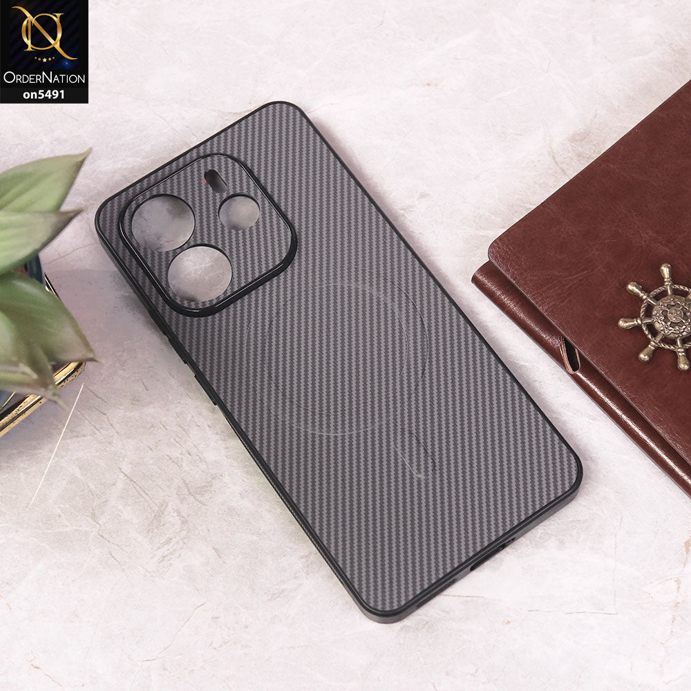 Xiaomi Redmi Note 14 4G Cover - Light Purple - Elegant Carbon Fiber Texture Magsafe Style Soft Borders Case Wirh Camera Protection