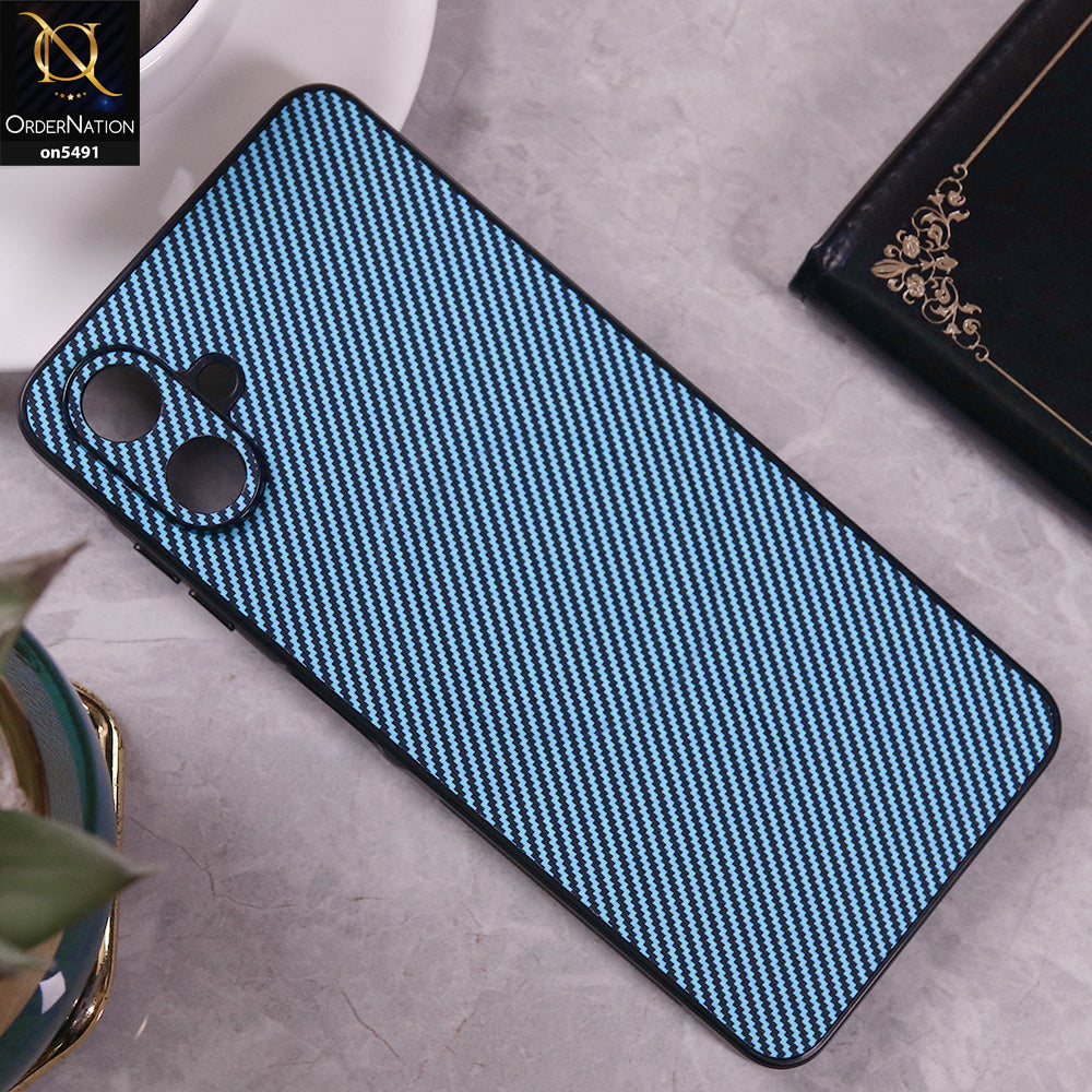Samsung Galaxy A06 Cover - Light Blue - Elegant Carbon Fiber Texture Magsafe Style Soft Borders Case Wirh Camera Protection