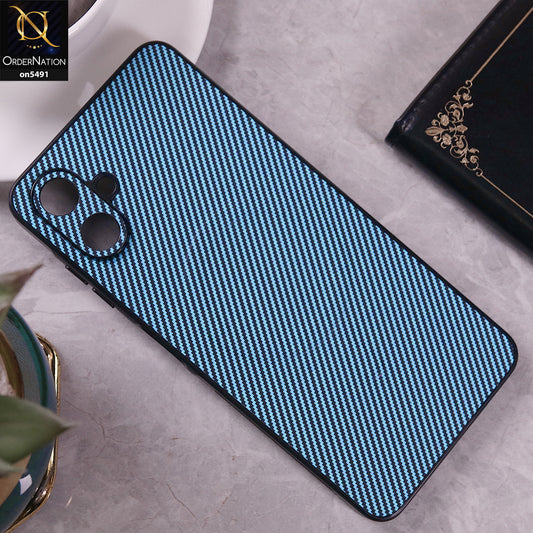 Samsung Galaxy A06 Cover - Light Blue - Elegant Carbon Fiber Texture Magsafe Style Soft Borders Case Wirh Camera Protection