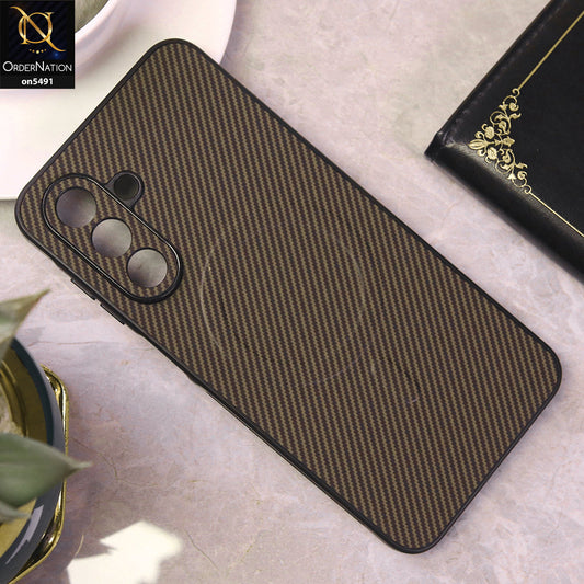 Samsung Galaxy A26 Cover - Brown - Elegant Carbon Fiber Texture Magsafe Style Soft Borders Case Wirh Camera Protection