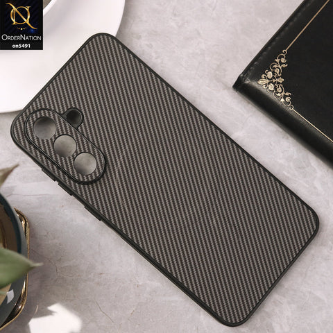 Samsung Galaxy A36 Cover - Gray - Elegant Carbon Fiber Texture Magsafe Style Soft Borders Case Wirh Camera Protection