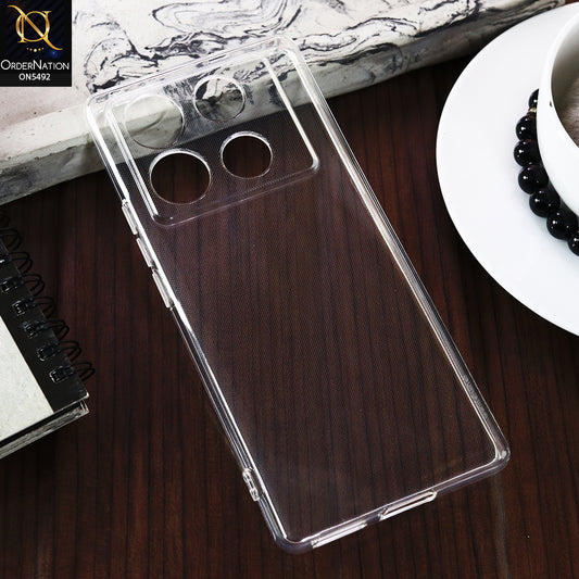 Infinix Note 40 Pro -Transparent- Soft 4D Design Shockproof Silicone Clear Case