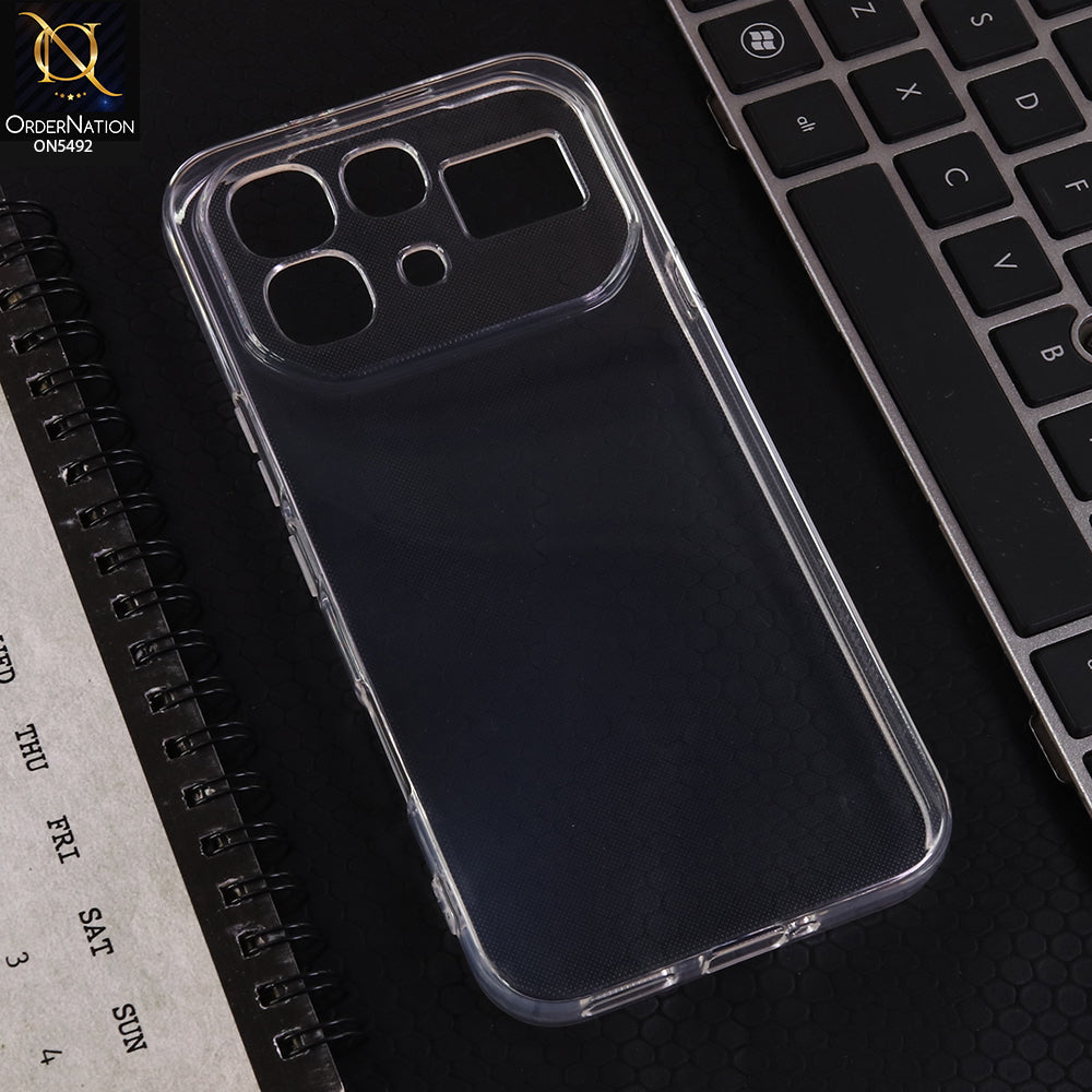 Infinix Note 60 Cover - Transparent - Soft 4D Design Shockproof Silicone Clear Case