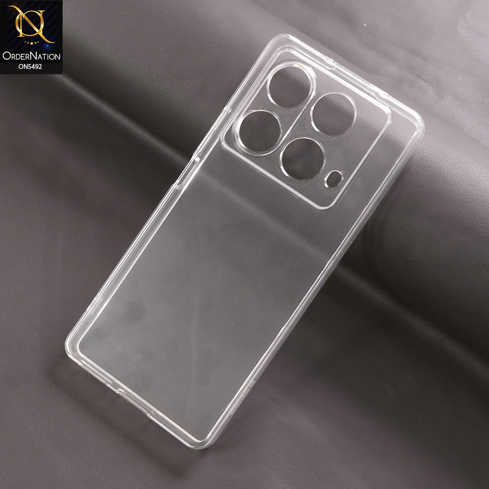 Infinix Note 40 Cover - Transparent - Soft 4D Design Shockproof Silicone Clear Case