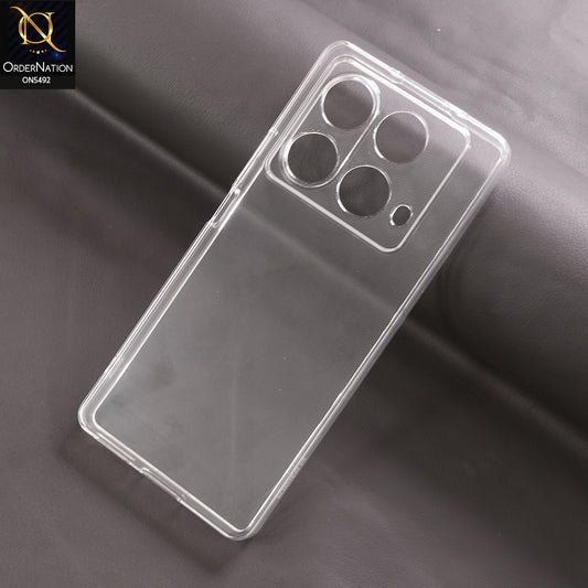 Infinix Note 40 Cover - Transparent - Soft 4D Design Shockproof Silicone Clear Case