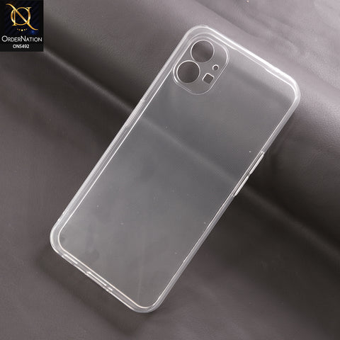 Nothing Phone 1 Cover - Transparent - Soft 4D Design Shockproof Silicone Clear Case