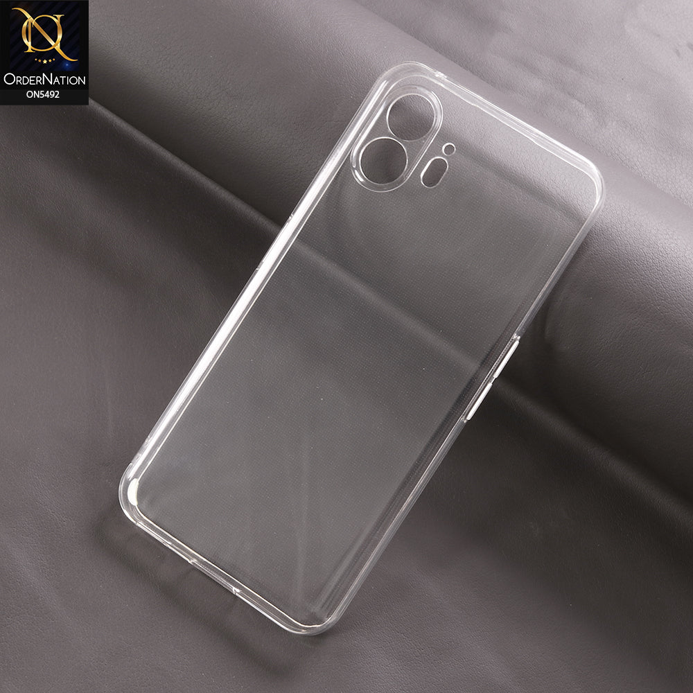 Nothing Phone 2 Cover - Transparent - Soft 4D Design Shockproof Silicone Clear Case