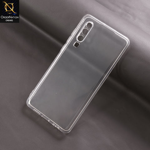 Huawei P30 Cover - Transparent - Soft 4D Design Shockproof Silicone Clear Case