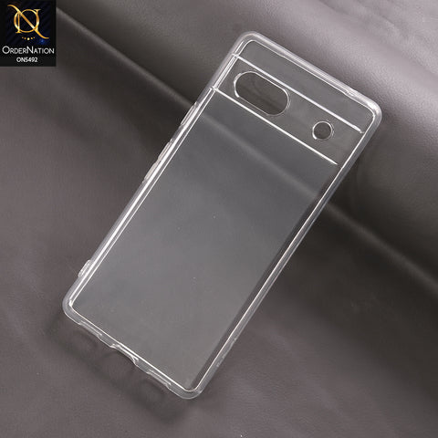 Google Pixel 7a Cover - Transparent - Soft 4D Design Shockproof Silicone Clear Case