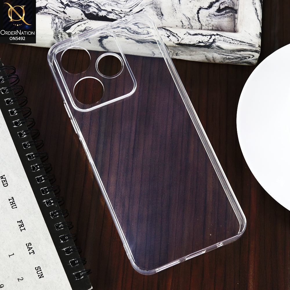 Xiaomi Redmi Note 13R -Transparent- Soft 4D Design Shockproof Silicone Clear Case