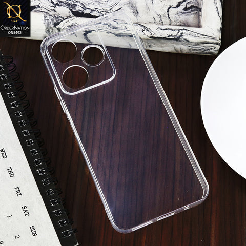 Xiaomi Redmi Note 13R -Transparent- Soft 4D Design Shockproof Silicone Clear Case