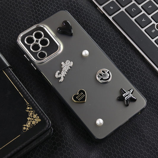 Samsung Galaxy M22 - Black -  3D Smile Cartoon Matte Shinny Case With Camera Protection Soft Border Case