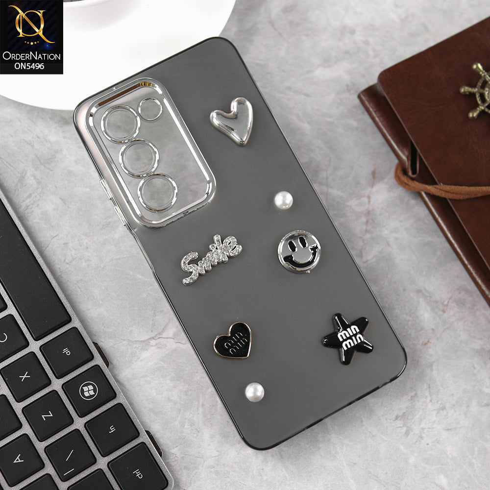 Oppo A5 Cover - Black - 3D Smile Cartoon Matte Shinny Case With Camera Protection Soft Border Case