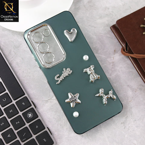 Oppo A5 5G Cover - Green - 3D Smile Cartoon Matte Shinny Case With Camera Protection Soft Border Case