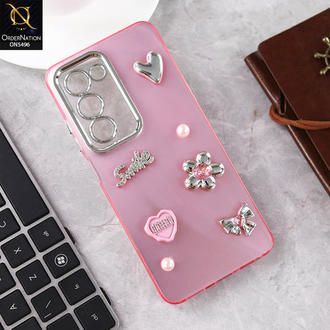Oppo A5 5G Cover - Pink - 3D Smile Cartoon Matte Shinny Case With Camera Protection Soft Border Case