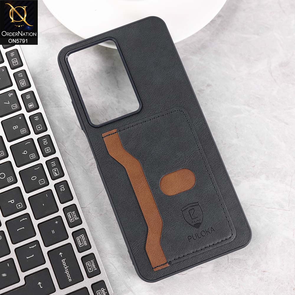 Realme C71 Cover - Blue - New Premium Soft Tpu Leather Textured Case With Card Holder