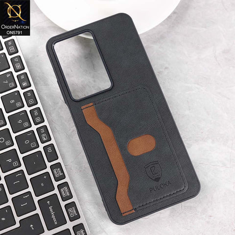 Realme C71 Cover - Blue - New Premium Soft Tpu Leather Textured Case With Card Holder