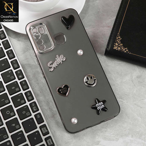 Infinix Hot 9 Cover - Black -  3D Smile Cartoon Matte Shinny Case With Camera Protection Soft Border Case