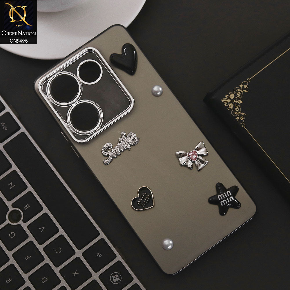 Tecno Camon 20 Pro Cover - Black - 3D Smile Cartoon Matte Shinny Case With Camera Protection Soft Border Case