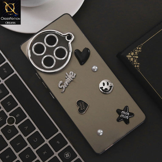 Tecno Camon 30S Cover - Black - 3D Smile Cartoon Matte Shinny Case With Camera Protection Soft Border Case