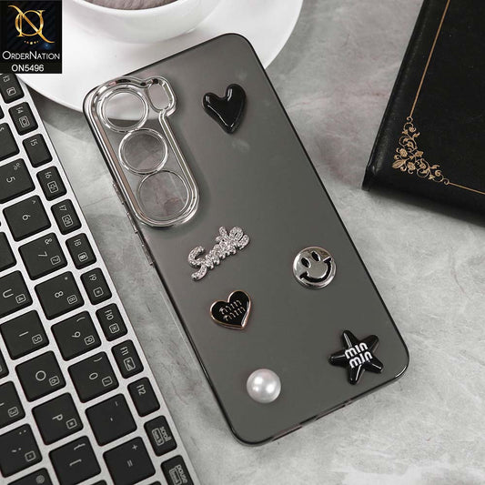 Infinix Hot 60i 4G Cover - Black -  3D Smile Cartoon Matte Shinny Case With Camera Protection Soft Border Case