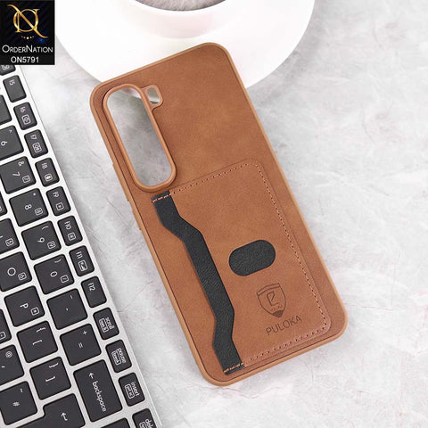 Infinix Hot 60 Pro Cover - Brown - New Premium Soft Tpu Leather Textured Case With Card Holder