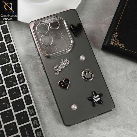 Infinix Note 50 4G Cover - Black -  3D Smile Cartoon Matte Shinny Case With Camera Protection Soft Border Case