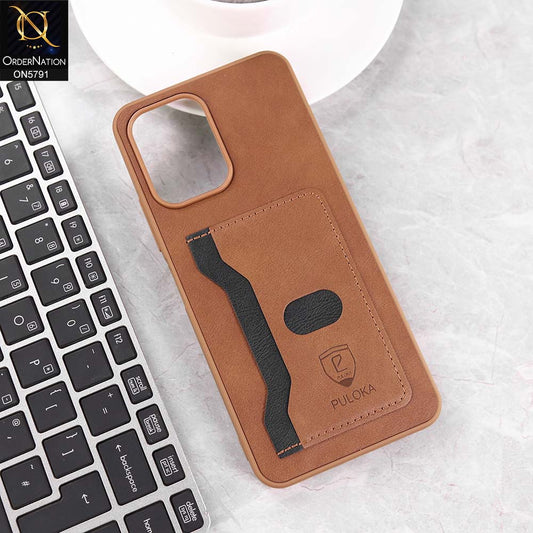 Infinix Smart 10 Cover - Brown - New Premium Soft Tpu Leather Textured Case With Card Holder