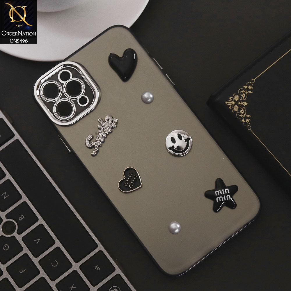 iPhone 11 Pro Cover - Black - 3D Smile Cartoon Matte Shinny Case With Camera Protection Soft Border Case