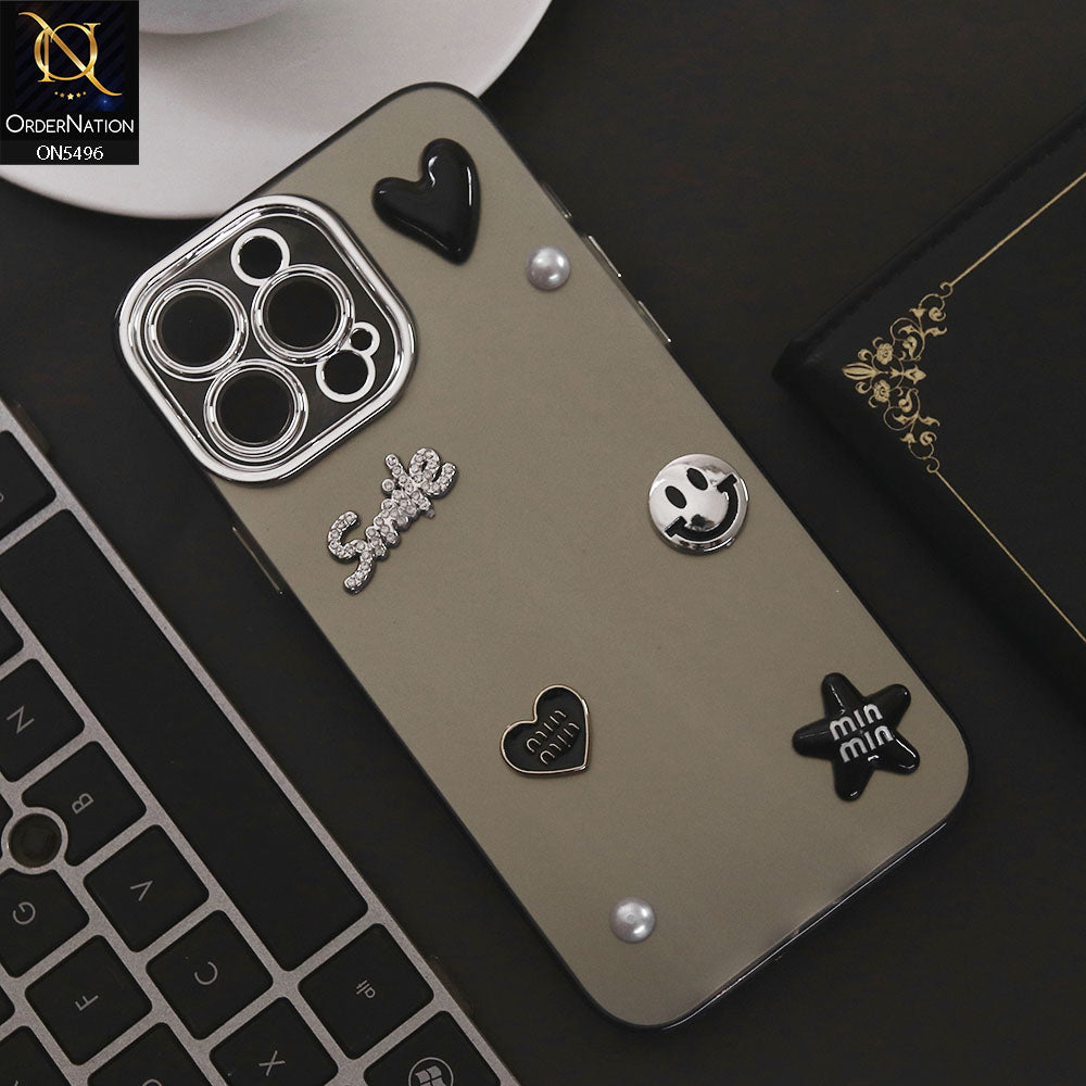 iPhone 12 Pro Cover - Black - 3D Smile Cartoon Matte Shinny Case With Camera Protection Soft Border Case