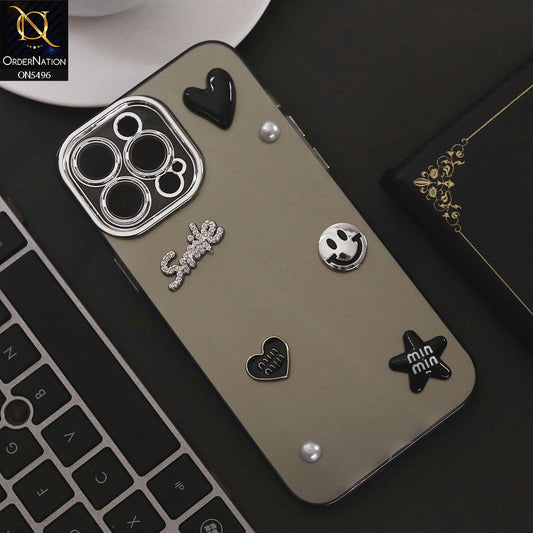 iPhone 13 Pro Max Cover - Black - 3D Smile Cartoon Matte Shinny Case With Camera Protection Soft Border Case