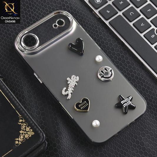 iPhone 17 Air - Black -  3D Smile Cartoon Matte Shinny Case With Camera Protection Soft Border Case