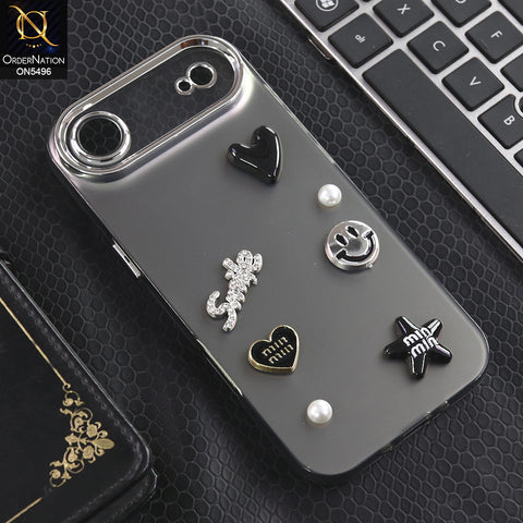 iPhone 17 Air - Black -  3D Smile Cartoon Matte Shinny Case With Camera Protection Soft Border Case