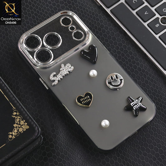 iPhone 17 Pro - Black -  3D Smile Cartoon Matte Shinny Case With Camera Protection Soft Border Case