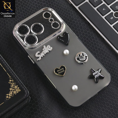 iPhone 17 Pro - Black -  3D Smile Cartoon Matte Shinny Case With Camera Protection Soft Border Case
