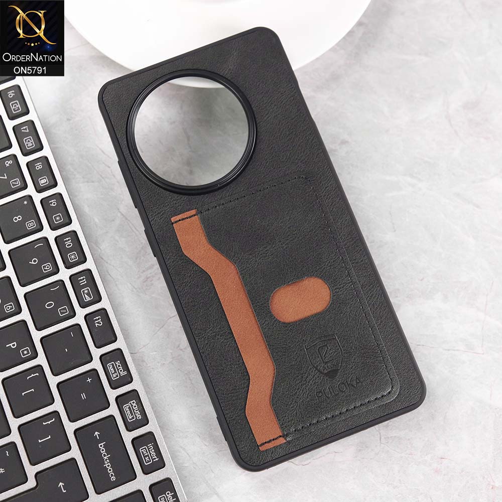 OnePlus Ace 5 Cover - Black - New Premium Soft Tpu Leather Textured Case With Card Holder