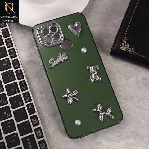 Oppo A15s Cover - Green -  3D Smile Cartoon Matte Shinny Case With Camera Protection Soft Border Case