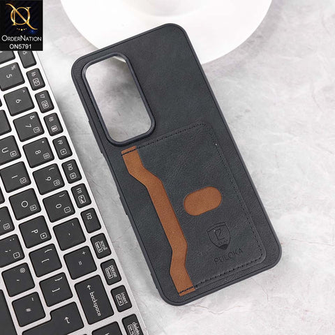 Oppo A5 5G Cover - Blue - New Premium Soft Tpu Leather Textured Case With Card Holder