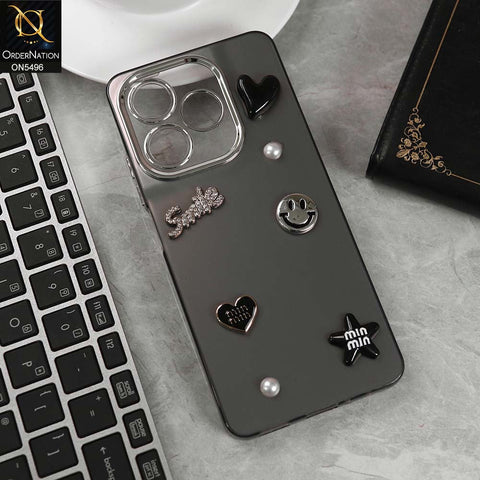 Oppo A5 Pro 5G Cover - Black -  3D Smile Cartoon Matte Shinny Case With Camera Protection Soft Border Case