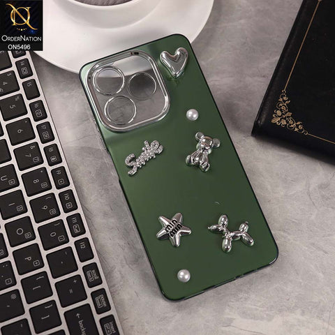 Oppo A5 Pro 5G Cover - Green -  3D Smile Cartoon Matte Shinny Case With Camera Protection Soft Border Case