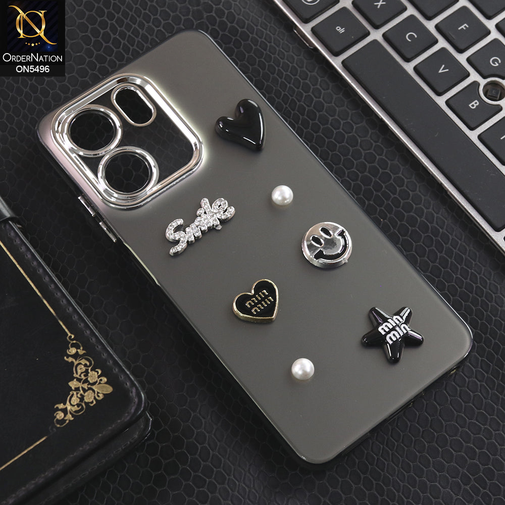 Oppo A5x 5G - Black -  3D Smile Cartoon Matte Shinny Case With Camera Protection Soft Border Case