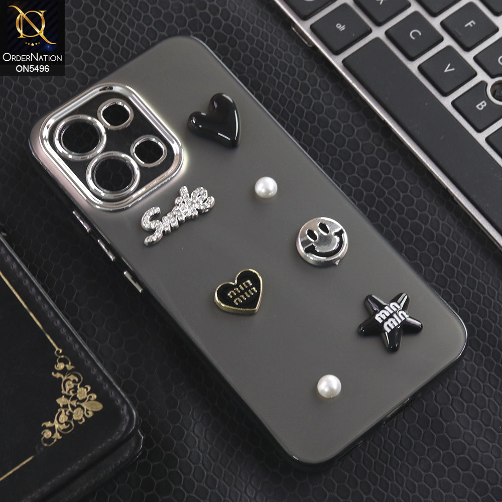 Oppo A6 Pro 5G - Black -  3D Smile Cartoon Matte Shinny Case With Camera Protection Soft Border Case